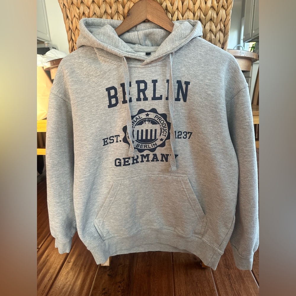 Berlin grey hoodie, size M. Unisex.